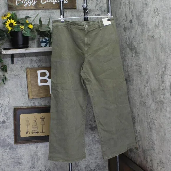 Universal Thread Olive Wide-Leg Jeans - Picture 2 of 9